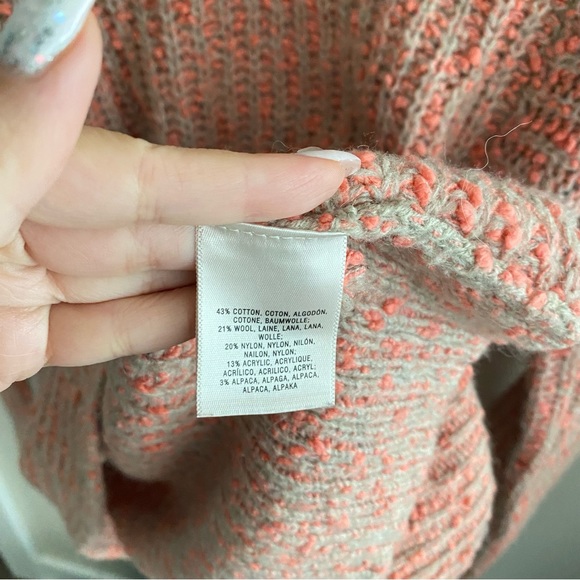 Anthropologie Moth Pullover Swing Sweater Coral V-Neck Side Zip Size M - Picture 14 of 14